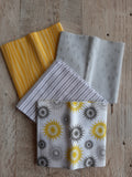 Fat Quarter Fabric Pack - Yellow and Grey