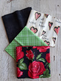 Fat Quarter Fabric Pack - Hearts and Roses