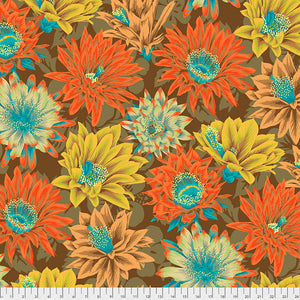 Free Spirit Fabrics - Kaffe Fassett Collective "Cactus Flower in Brown" by Phillip Jacobs