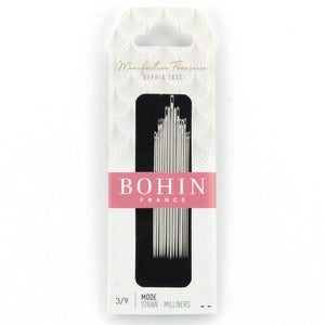 Bohin Straw/Milliners Needles for Hand Stitching Assorted Size 3/9