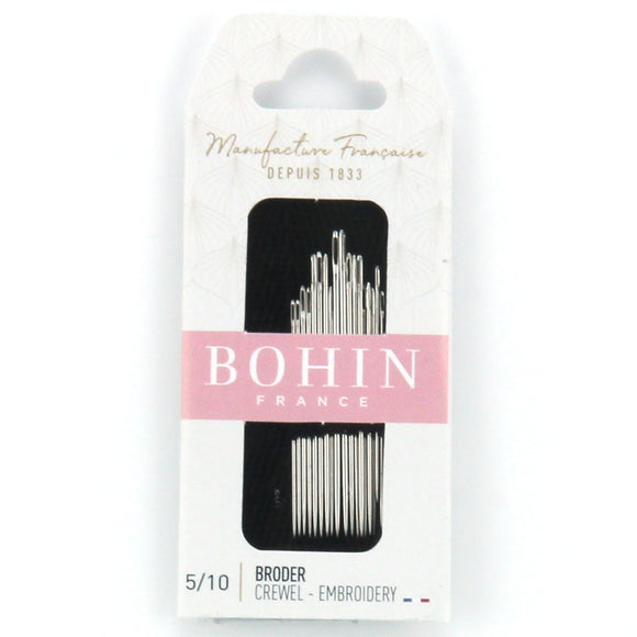 Bohin Crewel Embroidery Broder Needles for Hand Stitching Assorted Size 3/9