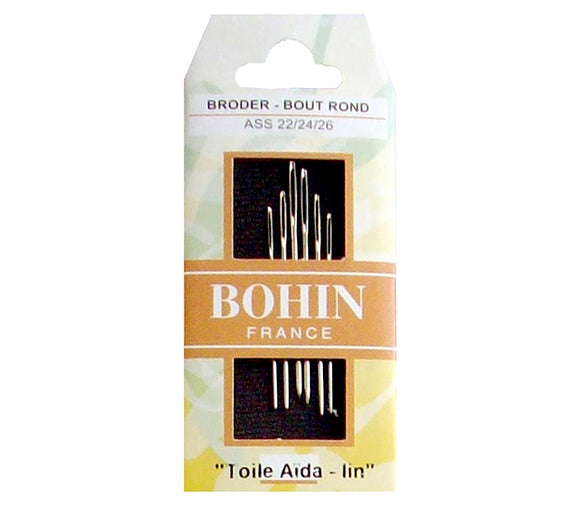 Bohin Tapestry Broder Needles for Hand Stitching Assorted Sizes 22/24/26