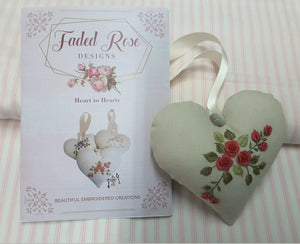 Faded Rose Designs "Heart to Hearts" Embroidery Pattern by Angela Watson