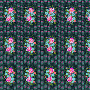 Free Spirit Fabrics - Hindsight "Stitched Bouquet in Dim" by Anna Maria Horner