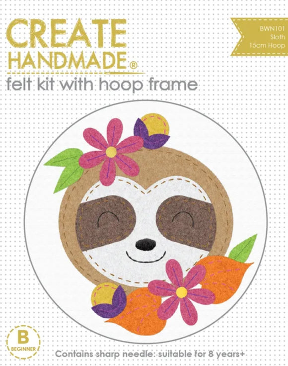 Half Price! Create Handmade - Hoop Kit Sloth