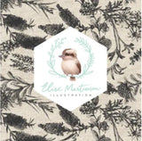 Devonstone Collection - Little Aussie Linen Fabric by Elise Martinson in Black