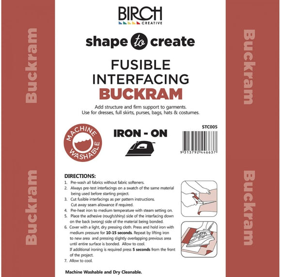 Birch Creative - Shape to Create Buckram Fusible Interfacing Woven (Heavy Weight)