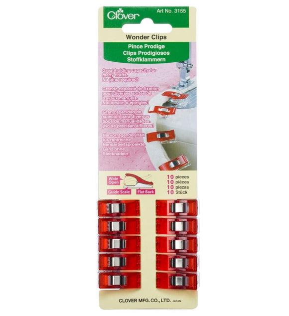Clover Wonder Clips in Red Pack of 10