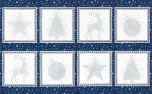 Robert Kaufman Studio RK - "Winter's Grandeur" Fabric Panel in Blue