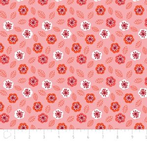 Camelot Fabrics - "Jungly" Floral Allover in Coral by Andrea Turk at Cinnamon Joe Studio