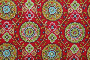 Exclusively Quilters Fabrics - Valencia "Mandala in Red"
