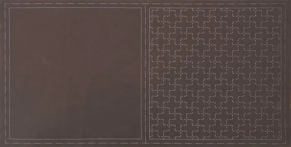 Cosmo Hidimari Sashiko Sampler Pre Printed Fabric Panel by Lecien - Crosses in Brown