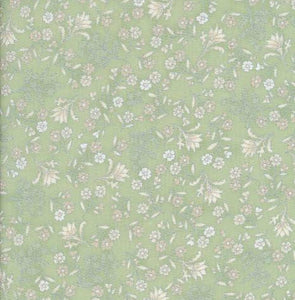The Textile Pantry "Melba Collection - Floral Print in Mint" Fabric by Leesa Chandler
