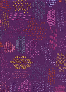 Cotton+Steel Collection "Macrame - Pattern Guides in Grape" Fabric Designed by Rashida Coleman-Hale