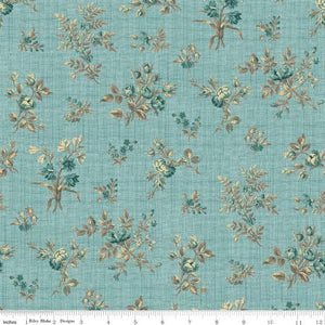 Penny Rose Fabrics - Toile de Jouy "Toile Floral in Blue" by Emily Hayes