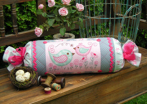 The Rivendale Collection "Peek and Boo" Bolster Cushion Pattern by Sally Giblin