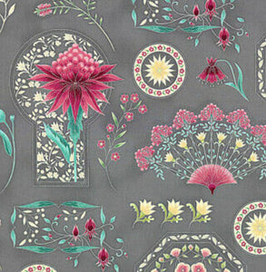 The Textile Pantry "Melba Collection" in Grey/Pink Fabric by Leesa Chandler
